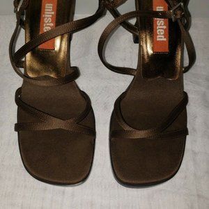 WOMEN'S UNLISTED BROWN & BRONZE HEELS SANDALS SHOE